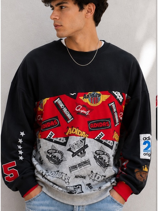 adidas Other - RARE VINTAGE ADIDAS ORIGINALS X NIGO 25TH ANNIVERSARY JAMS BLOCKED CREWNECK 2XL